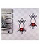 Hosley Pack of 2 Black Metal Red Glass Butterfly Tealight Candle Holders