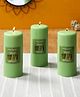 Hosley Pack of 3 Fresh Bamboo Fragrance Pillar Candles