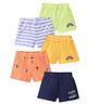 Doodle Poodle 100% Cotton Knit Above Knee Length Striped & Hot Air Balloon Printed Shorts Pack Of 5 - Multicolour