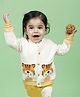 Greendeer Full Sleeves Tiger Design Detailed Jacquard 100% Cotton Sweater - Cream