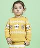 Greendeer Full Sleeves Enchanting Bear Design Detailed Jacquard 100% Cotton Sweater - Mimosa Yellow