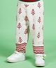 Greendeer 100 % Cotton Pine Tree Designed Jacquard Diaper Pants - Cream & Cherry Red