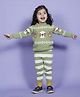 Greendeer 100% Cotton Full Sleeves  Bear Detailed Jacquard Sweater With Pant   - Pistachio Green