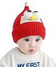 Babymoon Woolen Googly Eyes Winter  Cap - Red-  Diameter 46-57 Cms