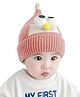 Babymoon Woolen Googly Eyes Winter  Cap - Pink-  Diameter 46-57 Cms