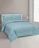 Uniqchoice Floral Printed King Size Bedsheet with 2 Pillow Cover - Turquoise