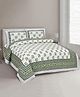 Uniqchoice Floral Printed King Size Bedsheet with 2 Pillow Cover - Green