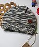 Shilpshakti Abstract Designed Handmade Woollen  Cap - Grey & Multi Colour