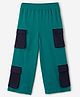 The Souled Store Pocket Detailed Celestial Solid Track Pant - Teal & Navy Blue