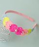 Ribbon candy Shimmer Detailed Heart & Pearl Embellished  Hair Band - Pink  Blue  Yellow