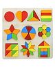WISHKEY Wooden Shapes Puzzle Learning Toy, Montessori Game Educational Toys for Kids, Intelligence Brain Teaser Puzzle Board with 10 Designer Shapes, Multicolour, 3+ Years (Pack of 1)