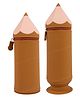 Toyshine Pencil Shaped Pencil Pouch Portable Pencil Bag with Zipper Cute Pen Pouch Bag for Kids Gift Stationery Brown