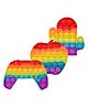 Toyshine Pack of 3 Apple Game Remote and Cactus Fidget Popping Sounds Toy BPA Free Silicone Push Bubbles Toy - Multicolour