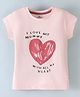 Ollypop Sinker Half Sleeves Top With Text & Heart Print - Baby Pink