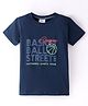Lazy Bones Sinker Half Sleeves T-Shirt Basketball Print - Blue