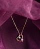 CLARA 925 Sterling Silver Rose Gold Plated Swiss Zirconia Pink Heart Pendant Chain Necklace Gift for Women and Girls