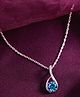 CLARA 925 Sterling Silver Rhodium Plated Swiss Zirconia Isla Pendant Chain Necklace Gift for Women and Girls