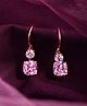 CLARA 925 Sterling Silver Rose Gold Plated Swiss Zirconia Rosa Earrings Gift - Pink