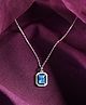 CLARA 925 Sterling Silver Rhodium Plated Swiss Zirconia Azul Pendant Chain Necklace Gift for Women and Girls