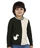 JoE Hazel Full Sleeves Baby Dinosaur & Cable Design Detailed  Pullover - Olive Green