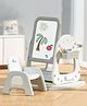 R for Rabbit Little Genius Picasso Kids Study Table Set with Chair, 3 in 1 Multipurpose Activity Table Set for 3-7 Years Kids, Upto 40kgs Weight Capacity (White Grey)