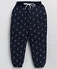 CUTOPIES Brush Strokes Printed Pant - Navy Blue