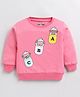 CUTOPIES Full Sleeves Monkey Printed Sweatshirt - Rose Pink