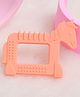 R for Rabbit Tiny Bites Safari Soft Silicone Teether for 4+ Months Baby BPA Free & 100% Food Grade Chewing Toy for Babies With Multiple Teething Surface & Soft Edges (Horse Orange)