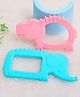 R for Rabbit Tiny Bites Safari Soft Silicone Teether for 4+ Months Baby BPA Free & 100% Food Grade Chewing Toy for Babies With Multiple Teething Surface & Soft Edges (Elephant Blue + Hippo Pink)