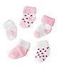 Mumslap Pack Of 5 Striped & Stars Designed Thick Terry Detailed Cotton Socks - White & Pink
