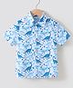Kookie Kids Half Sleeves Dinosaur Printed Shirt - Blue
