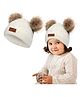 Bembika Baby Hat for Girls Infant Pom Pom Beanie Kids White - Diameter 18.5