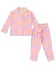 JusCubs Full Sleeves All Over Stars Printed Coordinating Cotton Knitted Night Suit - Pink