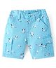 Babyhug Twill Woven Above Knee Length Bermuda Bird Print -Sky Blue