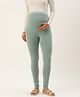 Blush 9 Solid Over The Bump Leggings - Pista Green