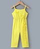 Kookie Kids Sleeveless Solid Color Jumpsuit With Frill Detailing  - Yellow