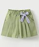 Kookie Kids Knee Length Solid Shorts with Bow - Olive