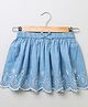 Sweetlime by A.S Schiffli Embroidered  Cotton Skirt - Blue