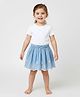 Sweetlime by A.S Schiffli Embroidered  Cotton Skirt - Blue