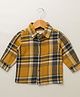 Sweetlime by A.S. Mustard Yellow Checks Long Sleeve Cotton Shirt- Yellow