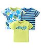 Babyhug Cotton Knit Half Sleeves T-Shirts Text Graphic Print Pack of 3 - Blue & Green