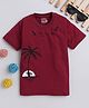 Fourfolds Half Sleeves Sea Life Theme Printed Tee - Maroon