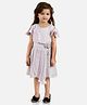 Peppermint Half Frill Sleeves Glitter Printed Fit & flared  Dress -  Lavender