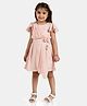 Peppermint Half Frill Sleeves Glitter Printed Fit & flared Dress - Peach