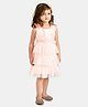 Peppermint Sleeveless Sequin Embellished & Pleated Layered Dress - Peach
