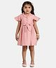 Peppermint Flutter Cap Sleeves Striped Pattern Detailed Fit & Flare Dress - Blush Pink