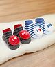 Baby Moo Pack Of 2 Family Theme 3D I Love Mom Dad Embroidered Infant Socks - Blue & Red