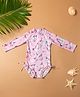 Baby Moo Full Sleeves Unicorn  Printed  Swimsuit  -  Pink