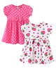 Babyhug Cotton Jersey Half Sleeves Frocks with Heart & Strawberry Print Pack Of 2 - Pink