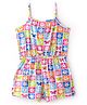 Babyhug Cotton Knit Sleeveless Floral Printed Jumpsuit - Multicolour